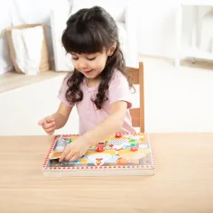 Melissa&Doug Push to Pop Puzzle – Šťastná kuřata dřevěná vzdělávací puzzle - Spin Master obrázek 4