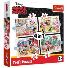 Minnie Myš a její přátelé 12,15,20,24ks 4 v 1 puzzle - Trefl