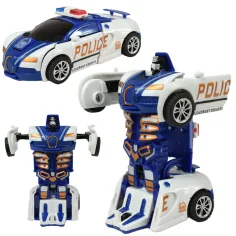 Model auta: Transformovatelné autíčko Bugatti Veyron na setrvačník v policejní verzi v několika variantách 13cm 1ks obrázek 4