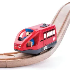 Moderní červená elektrická lokomotiva - Woodyland obrázek 2