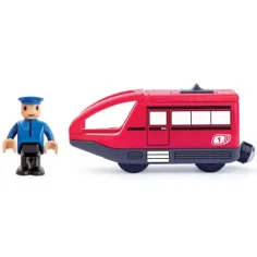 Moderní červená elektrická lokomotiva - Woodyland