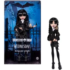 Monster High x Wednesday – Panenka Wednesday Addams s doplňky – Mattel