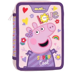 Must: Peppa Prasátko dvoupatrový plněný penál 15x21x5cm
