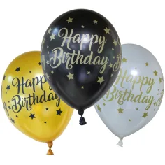 Narozeninová balónka s nápisem "Happy Birthday" 6 kusů v sadě