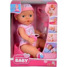 Novorozenec s čůrající panenkou a doplňky - Simba Toys