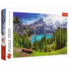 Oeschinenské jezero Alpy, Švýcarsko 1500ks prémiový puzzle - Trefl