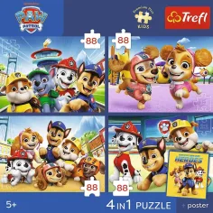 Paw Patrol - 4 x 88 dílný Premium Plus Kids puzzle - Trefl obrázek 2