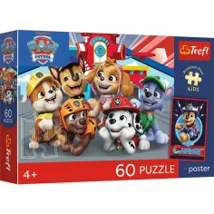 Paw Patrol 60ks prémiové plus dětské puzzle s plakátem - Trefl