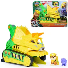 Paw Patrol A Dinosauří Film: Chomp & Rescue kousací vozidlo s figurkou Rubble - Spin Master