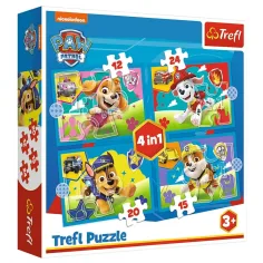 Paw Patrol: Běhající štěňátka 4 v 1 puzzle set - Trefl