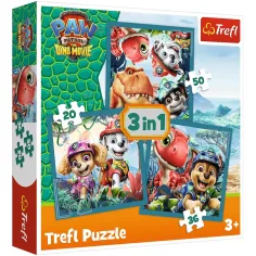 Paw Patrol Ostrov dinosaurů - 3 v 1 20, 36, 50 dílné puzzle - Trefl