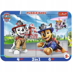 Paw Patrol psí hrdinové 2 v 1 rámečkový baby puzzle - Trefl