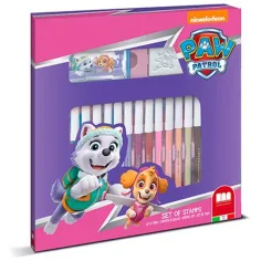 Paw Patrol: Skye a Everest 22dílná razítková sada s fixem - Multiprint