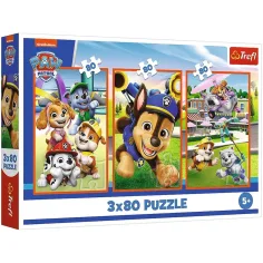 Paw Patrol usmívající se psi 3x80ks puzzle - Trefl