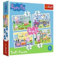 Vzpomínky na prázdniny prasátka Peppy 4 v 1 puzzle - Trefl