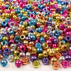 PlayBox: Hranaté barevné korálky metalické barvy balení 1000ks