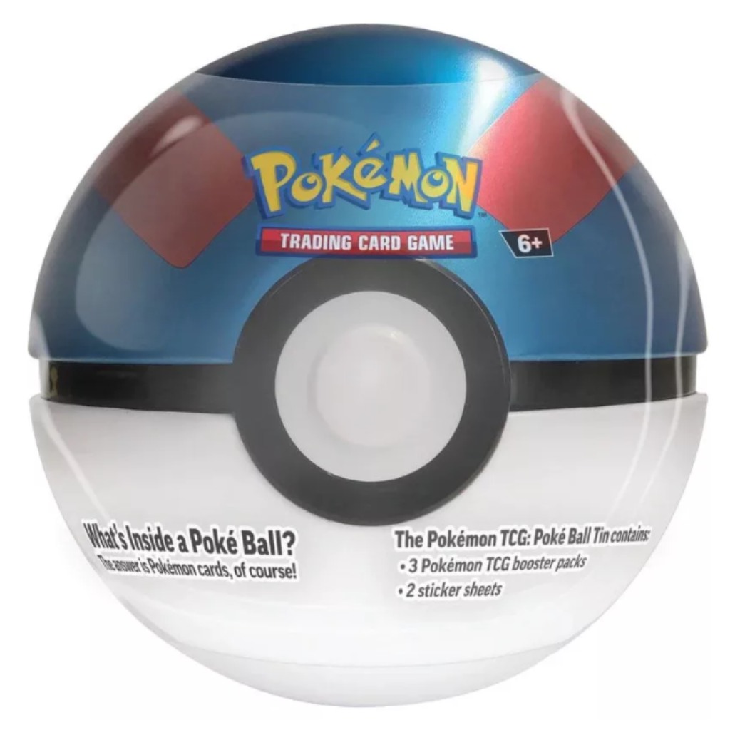 Pokémon TCG 2024 Poké Ball Tin – kovová krabička ve tvaru Pokéballu se 3 boostery v několika variantách obrázek 5