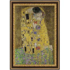 Polibek, Klimt - 500 dílné puzzle s rámem - Trefl