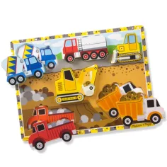 Těžké strojové silné dřevěné tvarové puzzle 6 dílů - Melissa & Doug