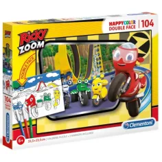 Ricky Zoom Double 2 v 1 104dílné barevné oboustranné puzzle - Clementoni