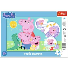 Rodinná zábava s Peppou prasátkem 15ks rámečkový puzzle - Trefl