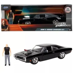 Rychle a zběsile: 1970 Dodge Charger kovový model auta s figurkou Dom 1/24 - Simba Toys