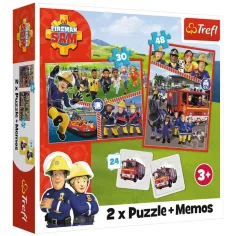 Sam hasič puzzle a pexeso 2 v 1 sada - Trefl