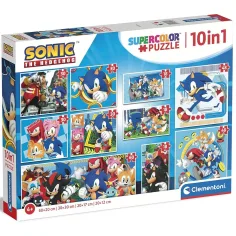 Sonic a ježek 10 v 1 supercolor puzzle - Clementoni