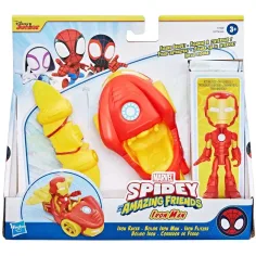 Spider-Man: Pók a jeho úžasní přátelé - Iron Man akční figurka s vozidlem - Hasbro