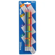 Spirit: Matematická grafitová tužka s gumou 4ks sada