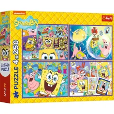 SpongeBobův podivný svět 4x250ks puzzle - Trefl obrázek 1