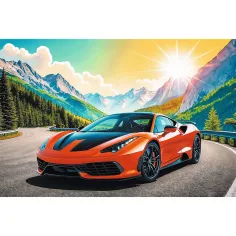 Sportovní auto v horách 100ks puzzle - Trefl obrázek 2