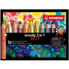 Stabilo Woody 3in1 ARTY barevná tužka set 10ks
