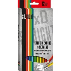St.Right Šestiúhelníková barevná tužka s gumou 12ks sada