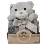 SweetDreams: Přikrývka a plyšový medvídek v béžové barvě