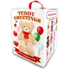 Teddy Greetings: Sněhová přání plyšový medvěd bílý v dárkové krabičce 120cm obrázek 2