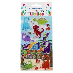 The Littlies: Sada 3D samolepek s dinosaury na archu 10x22cm