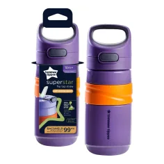 Tommee Tippee: Superstar Flip top straw Itatópohár se slámkou fialové barvy 500ml (18 měsíců+)