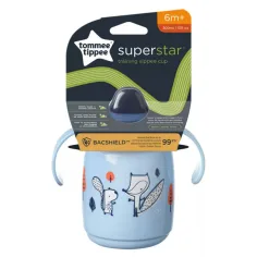 Tommee Tippee: Superstar Pitný hrnek modré barvy 300ml (6 měsíců+)