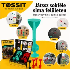Tossit Starter Pack červeno-tyrkysová silikonová společenská hra se šipkami s přísavkami obrázek 5