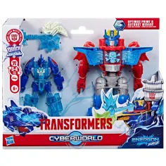 Transformers Cyberworld: Hrdinové otevřeného moře Energonová vlna Optimus Prime a Mirage, robotické figurky - Hasbro