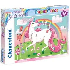 Věřím v jednorožce Supercolor puzzle 104ks - Clementoni