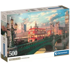 Westminsterský most při západu slunce 500ks HQC kompaktní puzzle - Clementoni