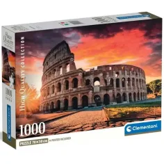 Západ slunce v Římě 1000 dílků HQC puzzle s plakátem - Clementoni