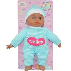 Jelley panenka v modrém pruhovaném oblečení 25cm