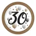"30" let papírové talíře s nápisem, sada 8 ks, 23 cm