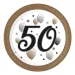 "50" let papírové talíře s nápisem, sada 8 ks, 23 cm