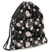 Ars Una: Flowery Black květinový teenagerský sportovní vak, sportovní taška 37,5x46cm