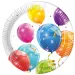 Barevné balónky papírový talíř 8ks sada 23cm