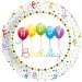 Barevné narozeninové papírové talíře s nápisem „Happy Birthday“, sada 8 ks.